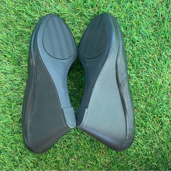 Moda Size 7.5 Black Open Toed 4 Inch Wedges - Picture 9 of 14